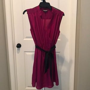 Express belted crossover dress